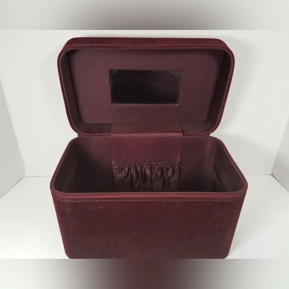 Dolce & Gabbana  Maroon Velvet Jewelry/ Train Makeup Hard Travel Case